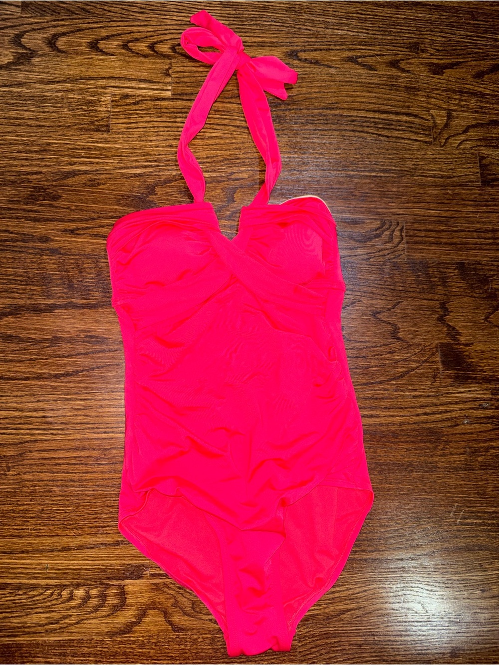 Merona Hot Pink Halter One-Piece Swimsuit